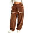 thumbnail image 3 of LIaqionyy Girls Fleece Pants Fuzzy Elastic Waist Baggy Sweatpants Soft Wide Leg Casual Loungewear with Pockets, 3 of 8