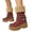 Red, variant on Women's Platform Mid Calf Boots Buckle Strap Fleece Lined Fold Over Boots Wide Toe Box Slip On Knee High Booties White 7