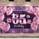 thumbnail image 1 of PAKBOOM Happy 65th Birthday Banner telón de fondo – 65 suministros de decoración para fiesta de cumpleaños para mujeres – rosa púrpura dorado 4 x 6 pies, 1 of 5