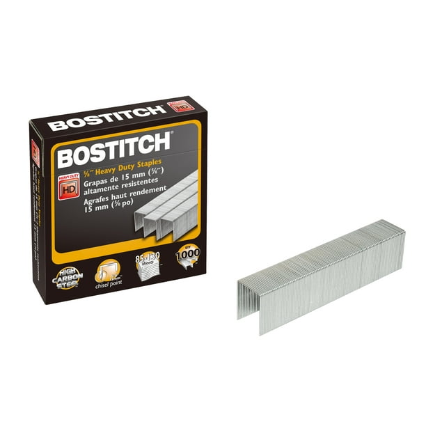 Bostitch Heavy Duty Premium Staples, 5/8 inch Leg Length Staples, 1,000