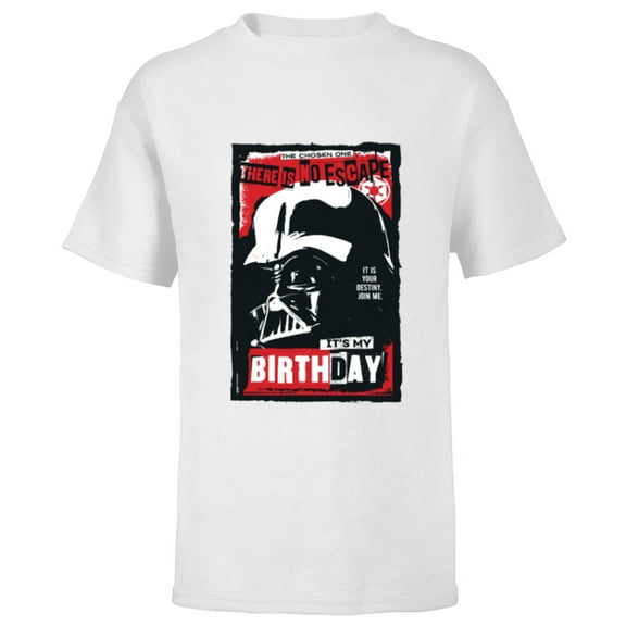 Star Wars Darth Vader There is No Escape It’s My Birthday - Short Sleeve T-Shirt for Kids - Customized-White