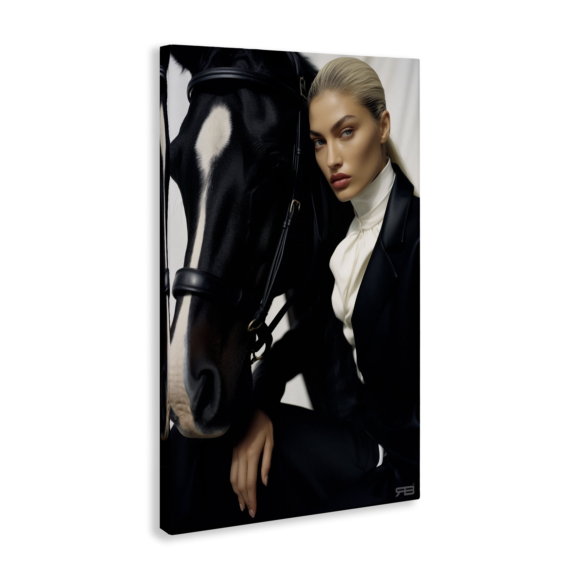 Stupell Industries Fashionable Equestrian Girl People Painting Wrapped Canvas Art Print Wall Art, 20 x 30