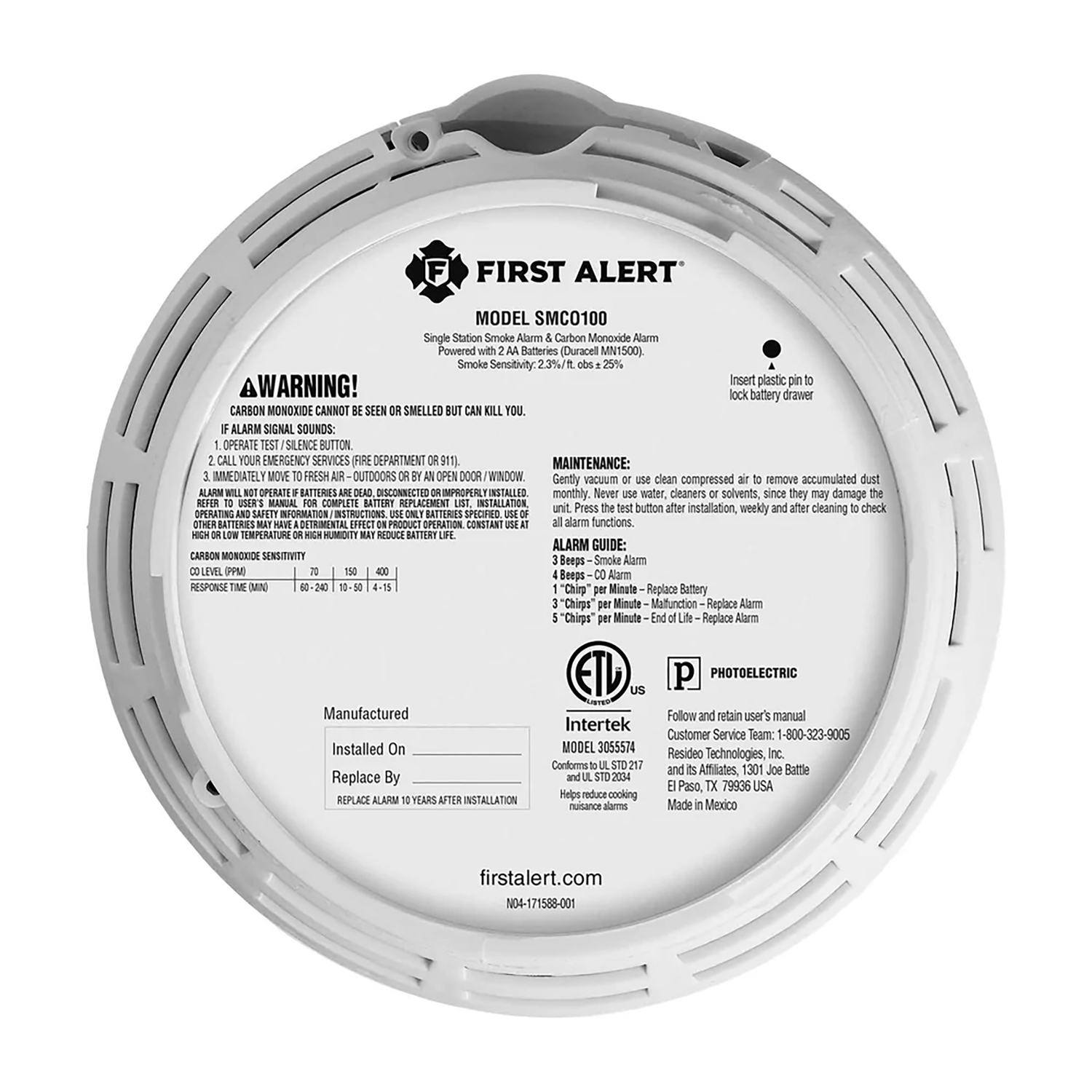 First Alert 2-in-1 Smoke and CO Alarm, Battery-Operated photo 5