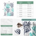 thumbnail image 4 of Navy Blue Teal Grey Coral Coastal Tie Up Curtain Valance for Window,Adjustable Window Curtains Shades,Summer Beach Nautical Ocean Light Filtering Valance Drapes for Living Room Bedroom34"x45", 4 of 9