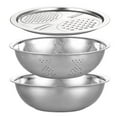 thumbnail image 1 of Aparatos de cocina, lavabo multifuncional de acero inoxidable - Nuevo juego de tres piezas: colador, rotador de ensaladas, filtro para lavar arroz y frutas y verduras, y cesta con alguicida., 1 of 2