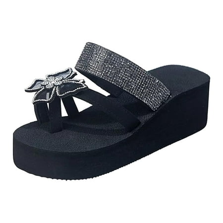 

Womens Rhinestone Slope Heel Open Toe Bow-Knot Slippers Clip-Toe Shoes Comfy Sandals Casual Comfortable Beach Sandals Flip Flop Shoes Casual Slide Sandals Flats Flip-Flops Platforms Wedge Sandal A2