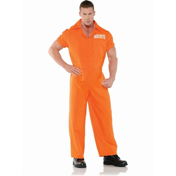 Men's Orange Public Offender Prisoner Costume 2X-Large 48-50