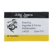 The Beadsmith English Beading Needles, Size #15, 1 Pack of 25
