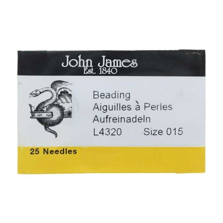 The Beadsmith English Beading Needles, Size #15, 1 Pack of 25