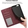 thumbnail image 4 of Premium PU Leather Flip Folio Case for iPhone 13 Pro 6.1 inch, Protective Case with Kickstand Card Slot Holder Hidden Magnetic Closure Shockproof Wallet Cover - Wine Red, 4 of 15
