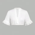 thumbnail image 2 of Sexlip Women's Flared Sleeve Cropped Crop Top Unique Design Lightweight Material Daily Casual Wear White L, 2 of 8