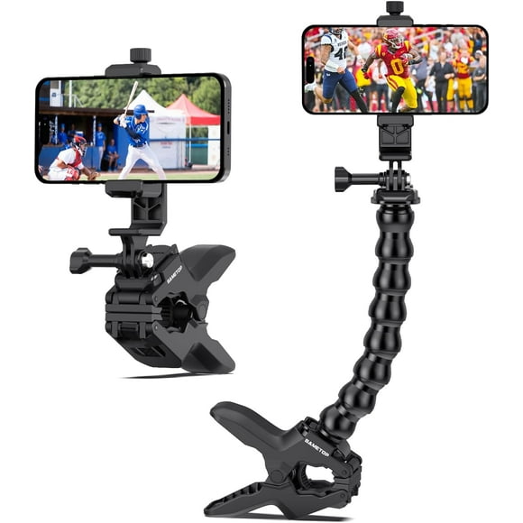 shiyou-Phone Holder Clamp Mount Gooseneck Clip Cell Phone Stand for Desk Pole Compatible with iPhone 16 15 14 Pro Max Plus 13 12 11 SE XS XR X 8 7 6 Samsung GoPro and All 4-7" Devices