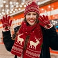 thumbnail image 3 of Winter Warm Children Hat Plush Scarf Gloves Multi Piece Set Thickened Protection For Christmas, 3 of 14