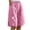 Pink1, variant on Plebaso Casual Shorts Womens Knee Length Loose Print Shorts Elastic Waist Wide Leg Shorts with Pockets