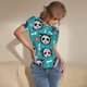 thumbnail image 3 of Fotbe Skull Cat Body de Mujer con Cuello Redondo y Mangas Cortas, Sin Mangas Ajustado, Suave, Cómodo y Básico-Large, 3 of 7