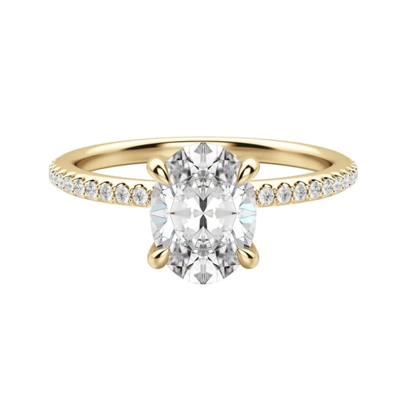 1 Carat Diamond engagement ring F VS2 lab created lab grown in 14K Yellow Gold
