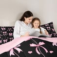 thumbnail image 4 of Erosebridal Kawaii Pink Bowknot Twin Bedding Sets 7-Piece for Kids Teens,Girls Cute Love Heart Bedding Comforter Set,Pink Reversible,Luxury Bedroom Decor, 4 of 6