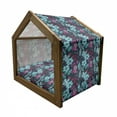 thumbnail image 2 of Flower Pet House, Flow of Pale Blue Blossoms and Colorful Leaves Romantic Fantasy Garden Art Pattern, Outdoor & Indoor Portable Dog Kennel with Pillow and Cover, 5 Sizes, Multicolor, by Ambesonne, 2 of 5