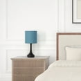 thumbnail image 4 of Modern Nightstand Lamps Set of 2 with Black Metal Base and Blue Fabric Shade, 4 of 6
