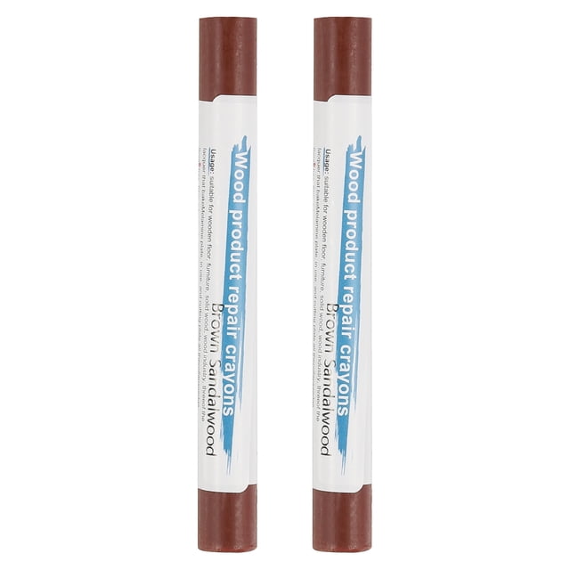 Crayones de reparación de muebles Uxcell, 2 piezas de varillas de relleno de cera para madera, crayones de cera para arañazos en suelos de madera, agujeros en mesas, marrón