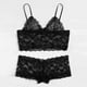 thumbnail image 5 of Gibobby Lencería mujer erótica Conjunto de lencería sexy para mujer con liguero, brasier de encaje y bragas conjunto de tirantes exóticos(Negro, G), 5 of 5