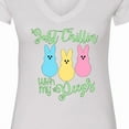 thumbnail image 4 of Inktastic Funny Easter Just Chillin' with My Peeps Women's V-Neck T-Shirt, 4 of 5