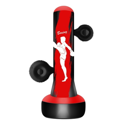 Freestanding Punching Bags For Adults - 69" Freestanding Heavy Boxing Bag For Adult - Men Standing Boxing Bag Inflatable Kickboxing Bag For Home Office Gym-Bring 2 Target Boxing Points-red-Christmas