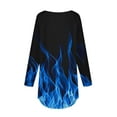 thumbnail image 5 of QATAINLAV Plus Size Tops for Women Loose Round Neck T Shirts Fall Casual Pullover Blouse Flame Printing Long Sleeve Sweatshirt Today Prime Sales Blue M, 5 of 6