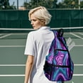 thumbnail image 7 of Pickleball Bag with Padded Back, Star Pattern PurpleBlue Multi-Compartment Paddle Backpack, Lightweight Nylon Sports Bag for Men & Women, 7 of 7