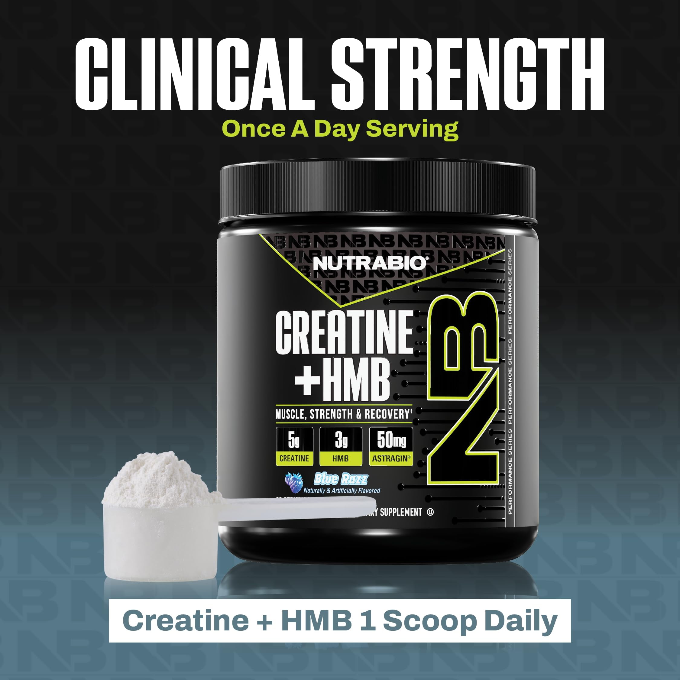 NutraBio Creatine + HMB- Creatine Monohydrate with HMB Powder for