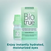 Biotrue Hydration Boost Preservative Free Eye Drops for Dry Eyes and Lubricant, 10 mL, 2 Pack