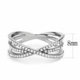 thumbnail image 2 of Womens Silver Rings High polished (no plating) 316L Stainless Steel Ring with AAA Grade CZ in Clear DA124, 2 of 5