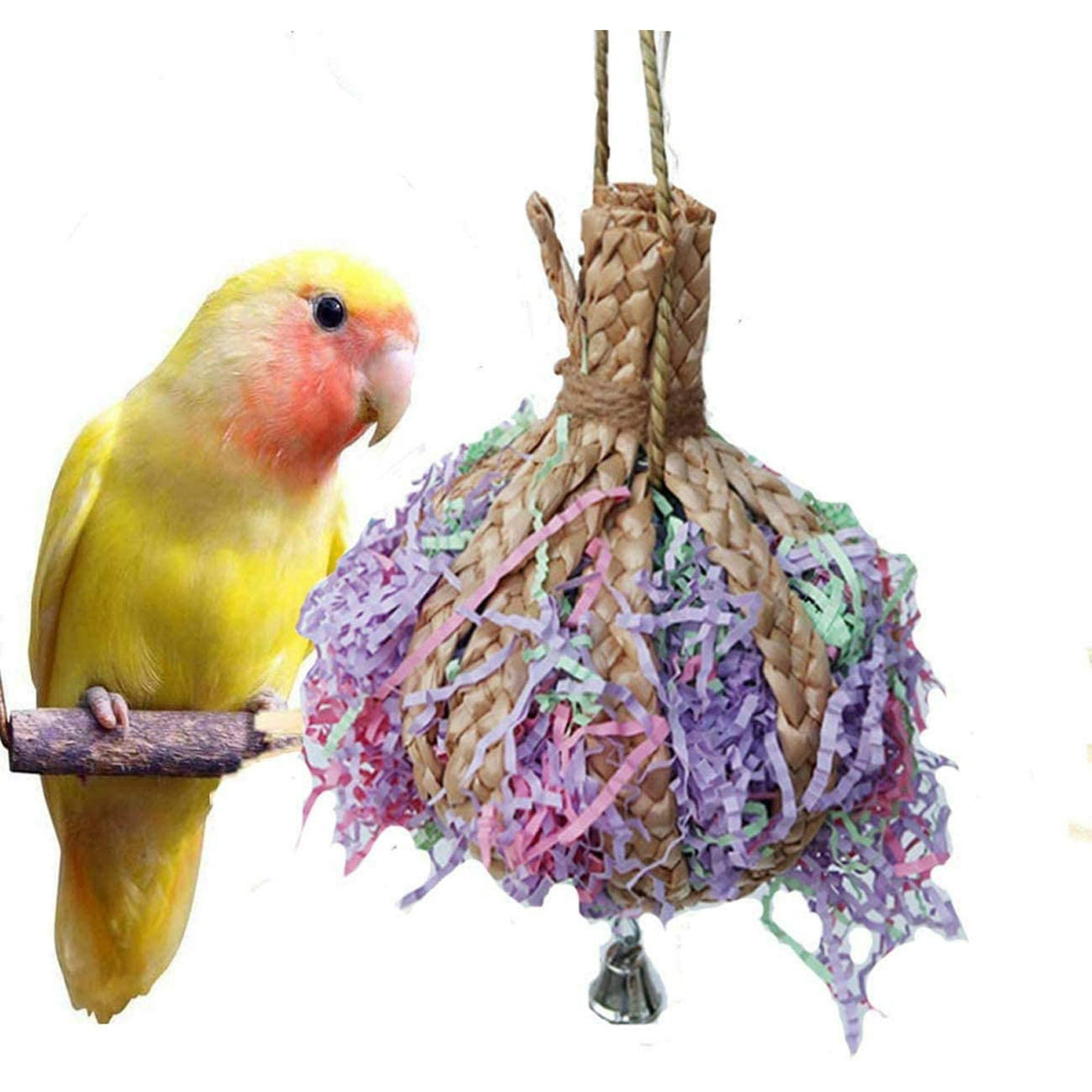 Wood Chips with Paper Strips Bird Chew Toy for Parrot Budgie
