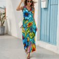 thumbnail image 6 of Nostalgic Vintage Floral Sleeveless Dress Woman Fashion Long Dresses Women's Summer Suit Dress 2025, 6 of 7