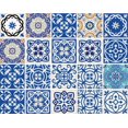thumbnail image 4 of HomeRoots 400469 4 x 4 in. Blue & Aqua Pop Mosaic Peel & Stick Removable Tiles, 4 of 5