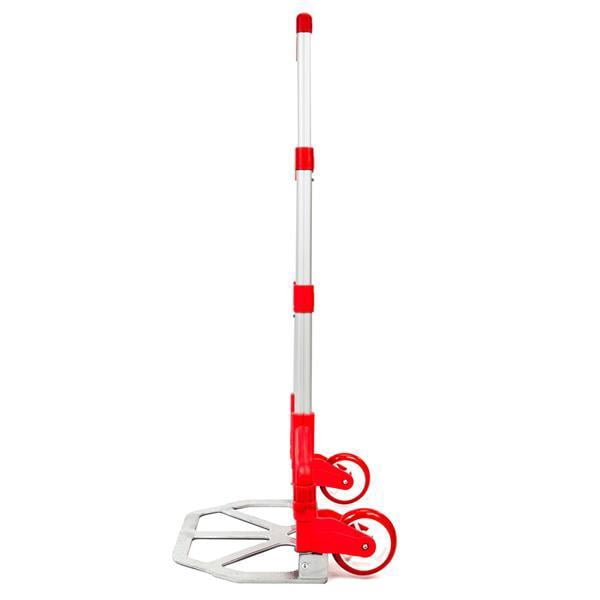 Alvantor Aluminum Folding Stair Climber Hand Truck with Bungee Cord, 165 lb Capacity, Red