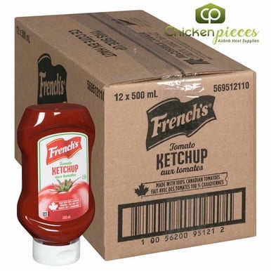 Frenchs Ketchup Squeeze Bottle Red Plastic 500ml/16.91oz (12/Case)-Canadian Made