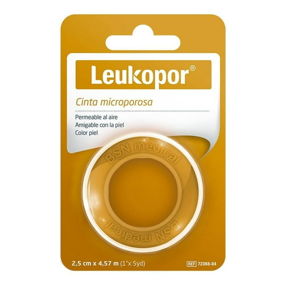 Cinta microporosa Leukopor 2.5 cm x 4.57 m color piel 1 pza