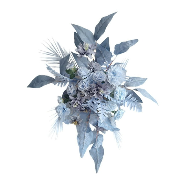 Guirnaldas florales decorativas de flores artificiales para fondo de boda, elegantes y hechas a mano Azul