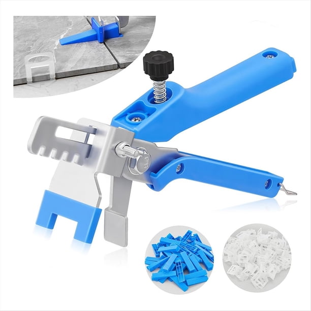 de Nivelación de Baldosas 1/16 Pulgada con Abrazaderas para Baldosas, 500 Clips Espaciadores Niveladores de Baldosas y 100 Cuñas Reutilizables para Baldosas de Pared/Piso