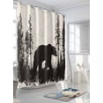 thumbnail image 3 of Brown Bear Forest Silhouette Shower Curtain, Retro Animal Tree Waterproof Shower Curtain Set with 12 Hooks Lightweight Washable Fabric Shower Curtains for Bathroom 48x72 Inches, 3 of 6