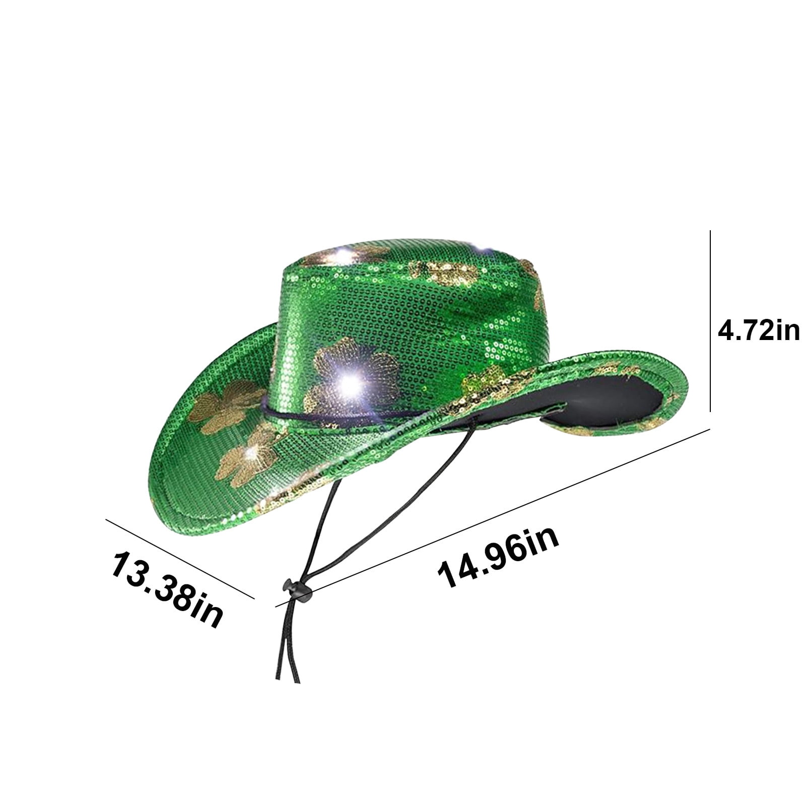 Cowboy Hat Headband, Green/Gold Decorative Women\'s Hat, St. Patrick’s Day ☘️ Hat Headband St Patricks Day Decor Hair Hoop Festival  main image 2