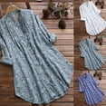 thumbnail image 3 of Sunisery Women Floral Printed Shirt Dress Summer Long Sleeve V-neck Loose Shirt, 3 of 3