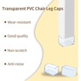 thumbnail image 4 of SHAR 12 Pack Rectangular PVC Chair Leg Caps Scratch Proof Furniture Legs - 30 x 40mm (3.0 x 4.0cm) - Clear, 4 of 5