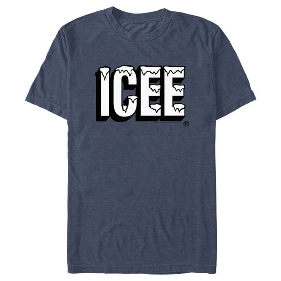 Men's ICEE Simple Black Logo Graphic Tee Navy Blue Heather X Large
