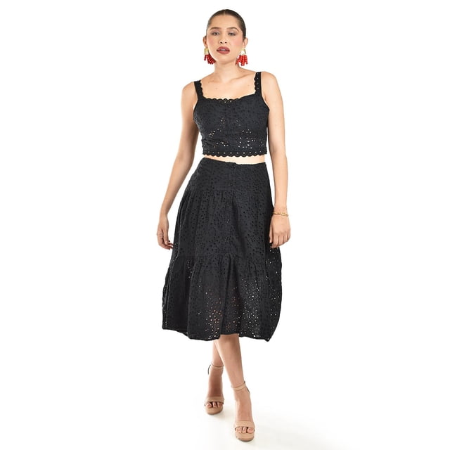 Set de 2 piezas con detalles bordados Roman Fashion /Juvenil, 9039 (Negro) negro M