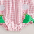 thumbnail image 7 of CAICJ98 Summer Baby Girl Romper Bodysuit Golf Plaid Embroidery Short Sleeve Jumpsuit Summer Clothes with Headband (Pink,3-6 Months), 7 of 7