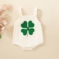 thumbnail image 2 of mgoYE Baby Girl Clothes 0-3 Months My First St Patricks Day Baby Boy Girl Outfit Overalls Sleeveless Bubble Romper Infant Clothes Boys Girls(White,9-12 Months), 2 of 9