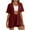 Wine, variant on Busydd Two Piece Sets for Women Casual Comfy Solid Color Travel Outfits for Women Short Sleeve Cardigans and Shorts Womens Loungewear Set