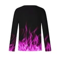 thumbnail image 4 of Penkiiy 3D Graphic Flame Print Shirts for Mens Casual Long Sleeve Tee Shirts Top XL Hot Pink, 4 of 5